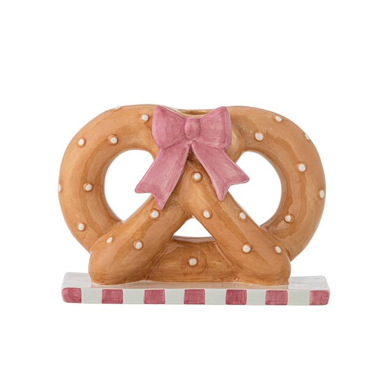 Bloomingville Pretzie Lysestage Keramik bagerkringle Brun