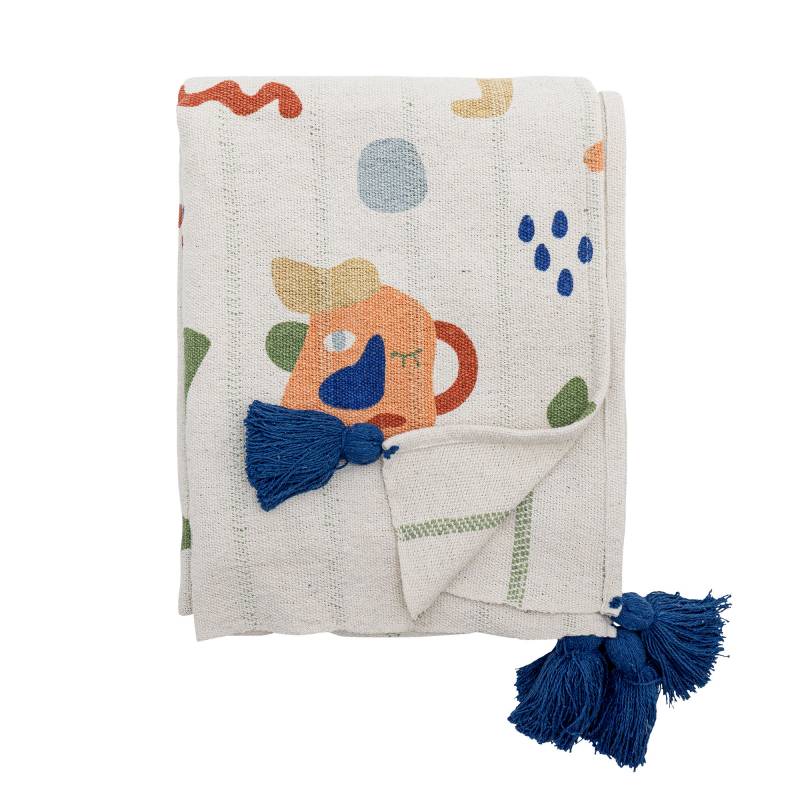 Bloomingville MINI Sylvie Plaid med motiver i Genanvendt Bomuld