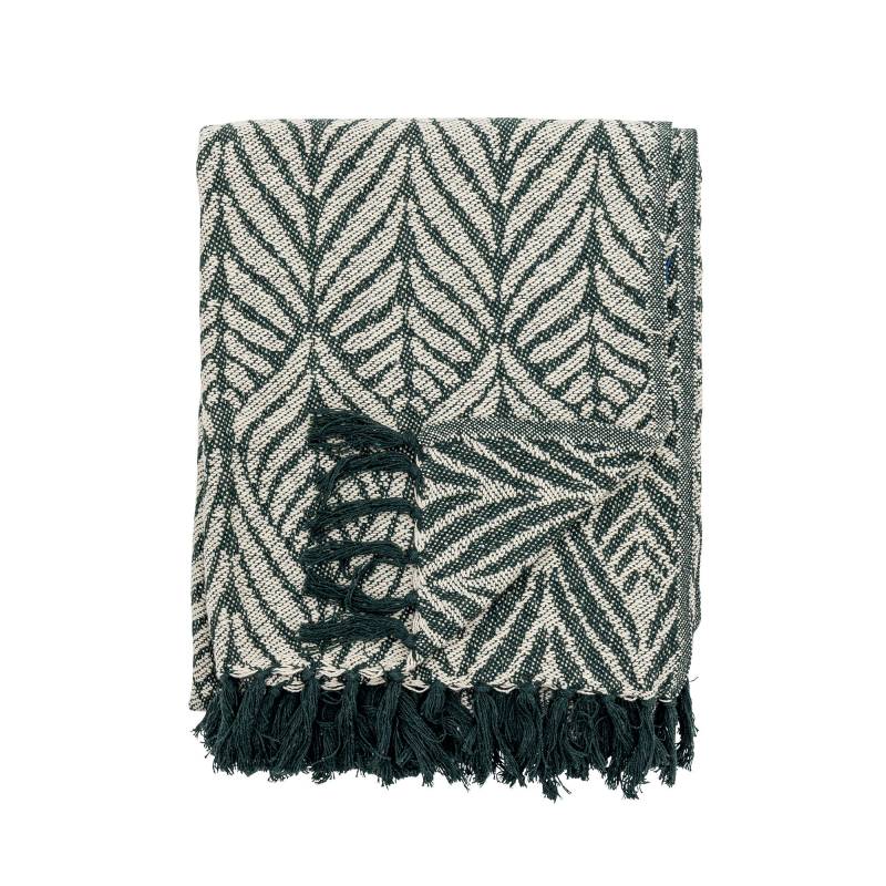 Creative Collection Ugento Plaid Gr&oslash;nt m&oslash;nster i Genanvendt Bomuld