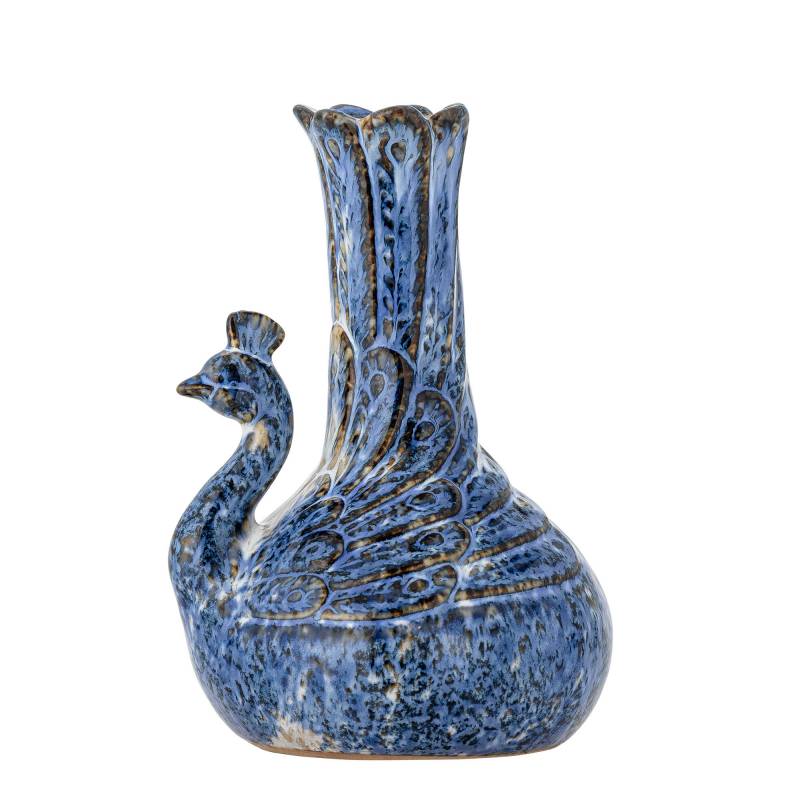Creative Collection Kali Vase Stent&oslash;j dyb bl&aring; tone med brune og hvide nuancer