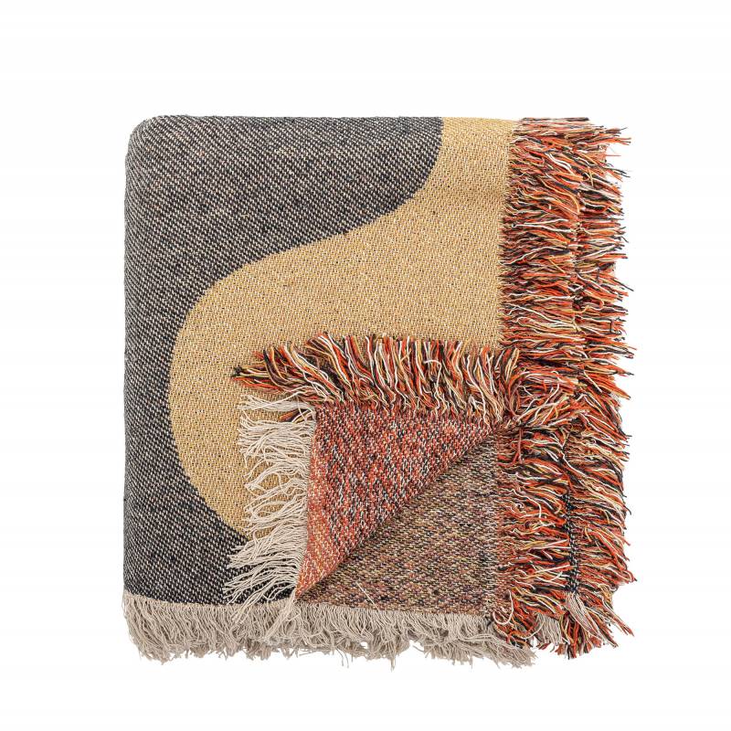 Bloomingville Arni Plaid buet color-block-m&oslash;nster i Genanvendt Bomuld