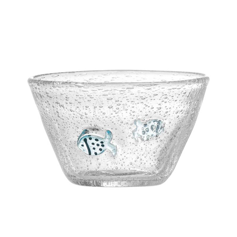 Bloomingville Finney Sk&aring;l Glas Klar med motiv