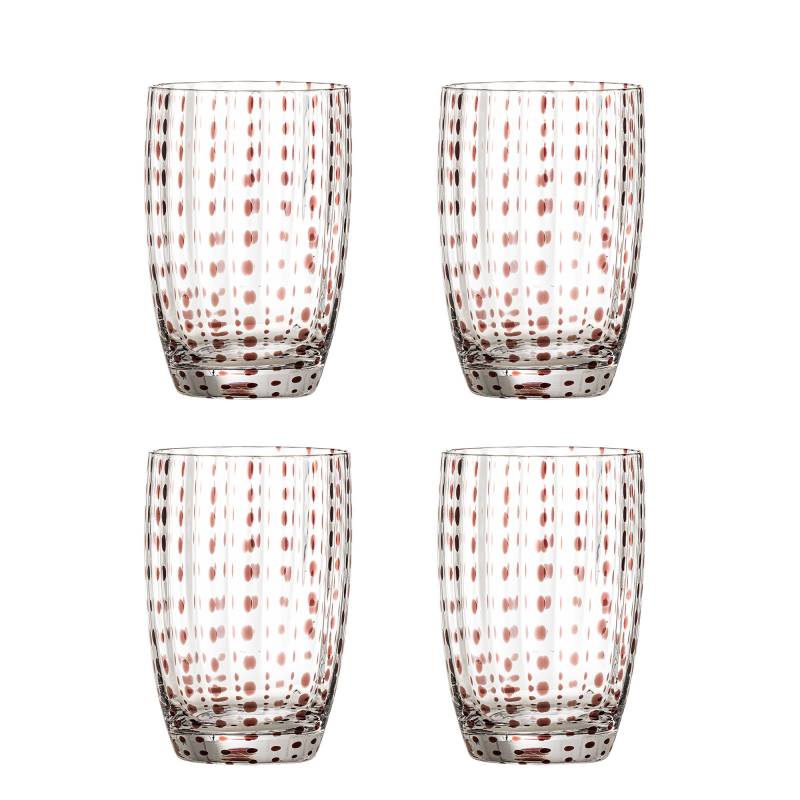 Bloomingville Brinley Drikkeglas Glas 35cl Brune prikkede linjer