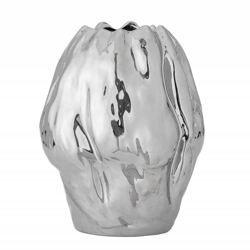 Bloomingville Bobby Vase 29cm Stent&oslash;j blank s&oslash;lvfarvet