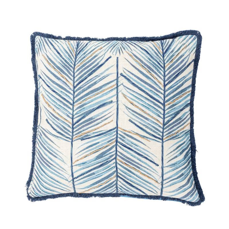 Creative Collection Laval Pude Bomuld 50x50cm Bl&aring; nuancer og frynser