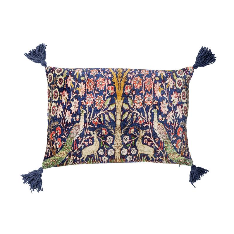 Creative Collection Adya Pude Viskose 50x35cm Bl&aring; med kvaster og m&oslash;nstret