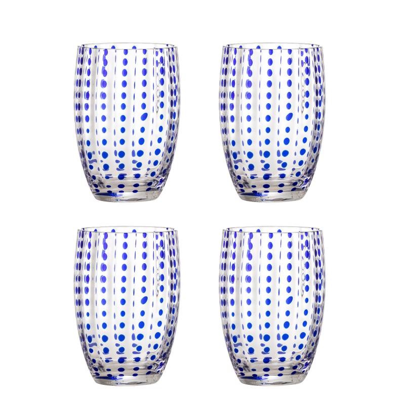 Bloomingville Brinley Drikkeglas Glas 35cl Bl&aring; prikkede linjer