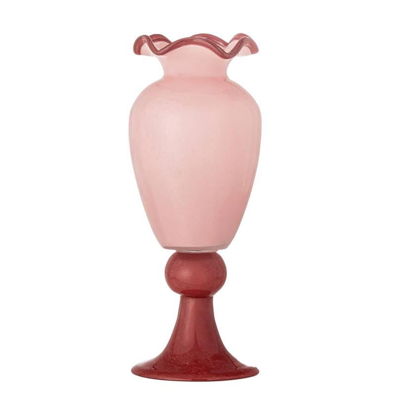 Bloomingville Frills Vase 34cm mundbl&aelig;st i glas Rosa