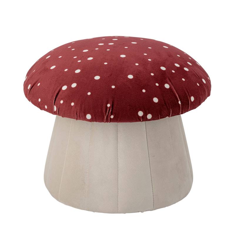 Bloomingville MINI Lue puf med svampeform r&oslash;d og hvid