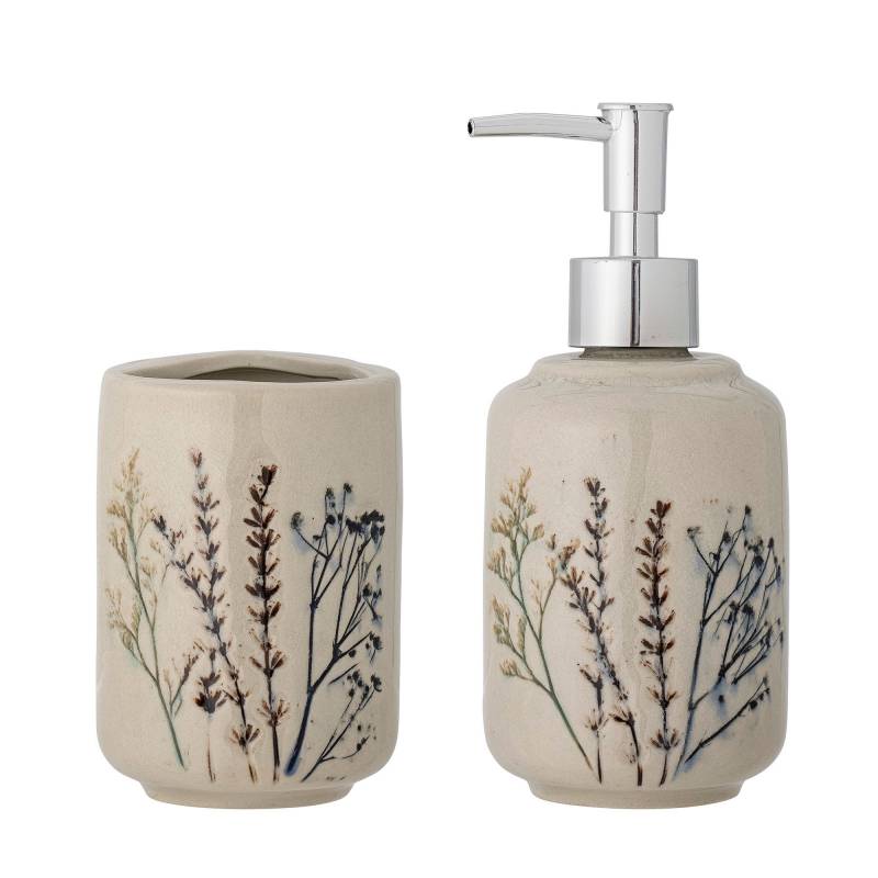 Bloomingville Bea S&aelig;bedispensers&aelig;t Stent&oslash;j natur med motiv