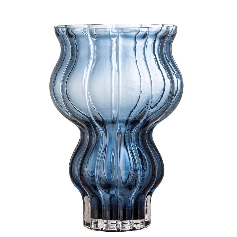 Bloomingville Zanna Vase 26cm Glas  i en smuk, bl&aring; nuance