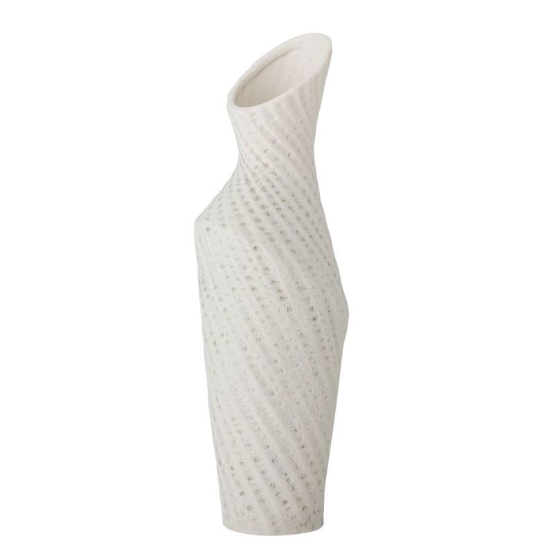 Creative Collection Fikla Vase 29cm Stent&oslash;j med smuk snoet silhuet hvid