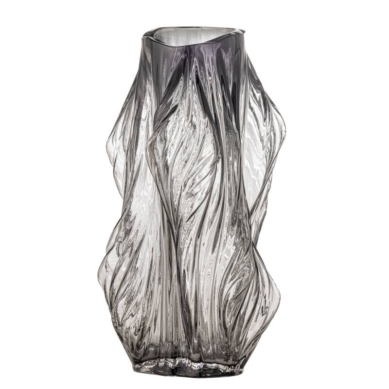 Bloomingville Tulla Vase 32cm Glasvase med et rustikt m&oslash;nster