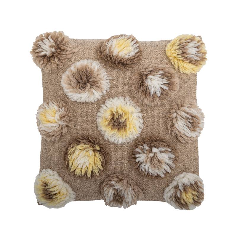 Bloomingville Somma Pude Uld 50x50cm Gul med motiv