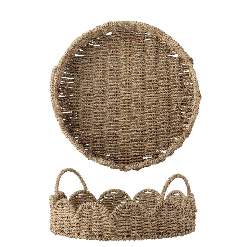 Bloomingville Brea serveringsbakke &Oslash;35 cm s&oslash;gr&aelig;s natur