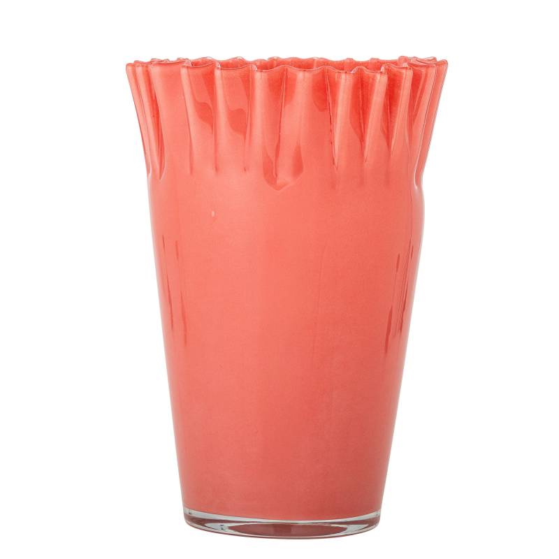 Bloomingville Janine Vase Glas 30,0cm riflet kant Orange
