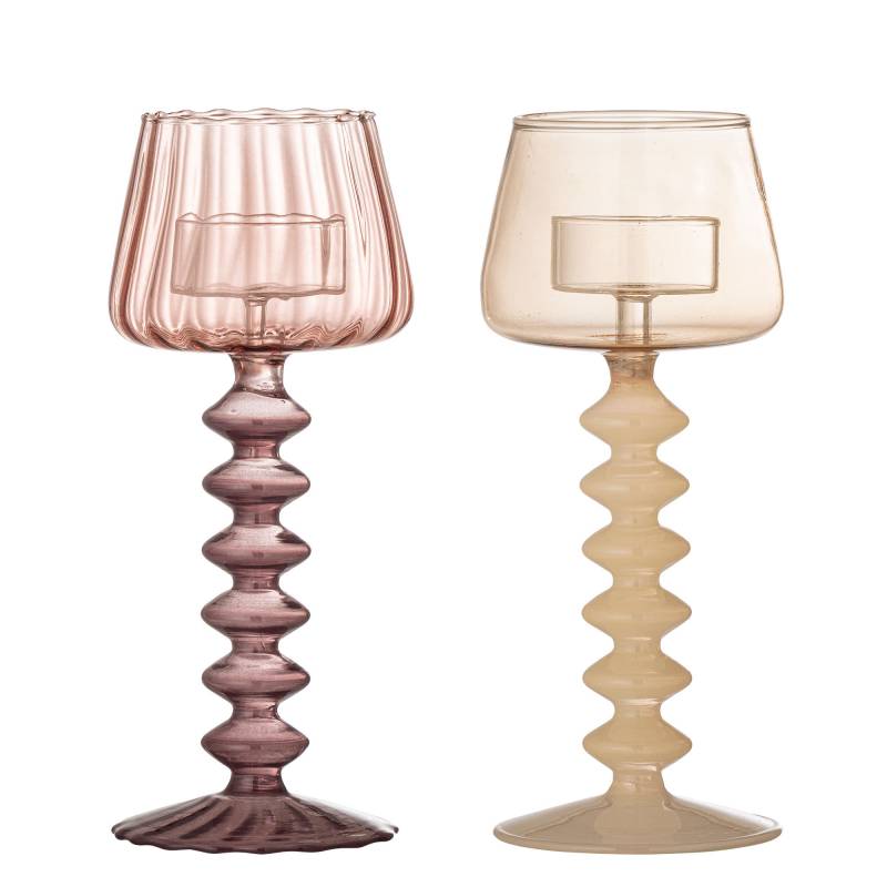 Creative Collection Daze Fyrfadsstage Rosa og glas begge er  fremstillet i Glas