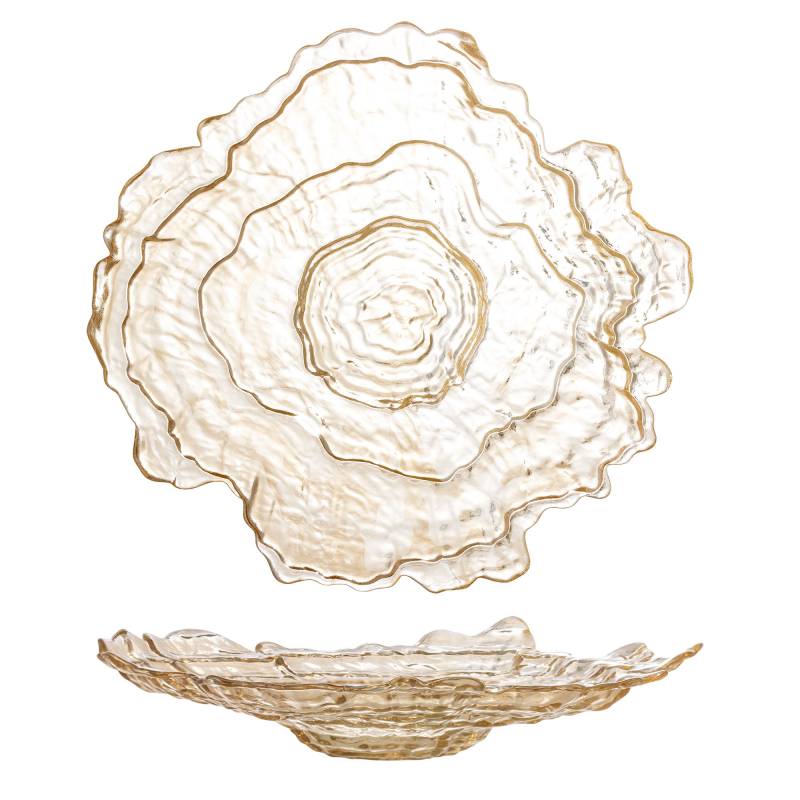 Bloomingville Asimi Sk&aring;l i Glas &Oslash;38 &times; H8 cm i en bl&oslash;d beige nuance
