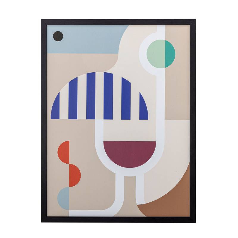 Bloomingville Wine illustration med ramme 32x42 cm multifarvet