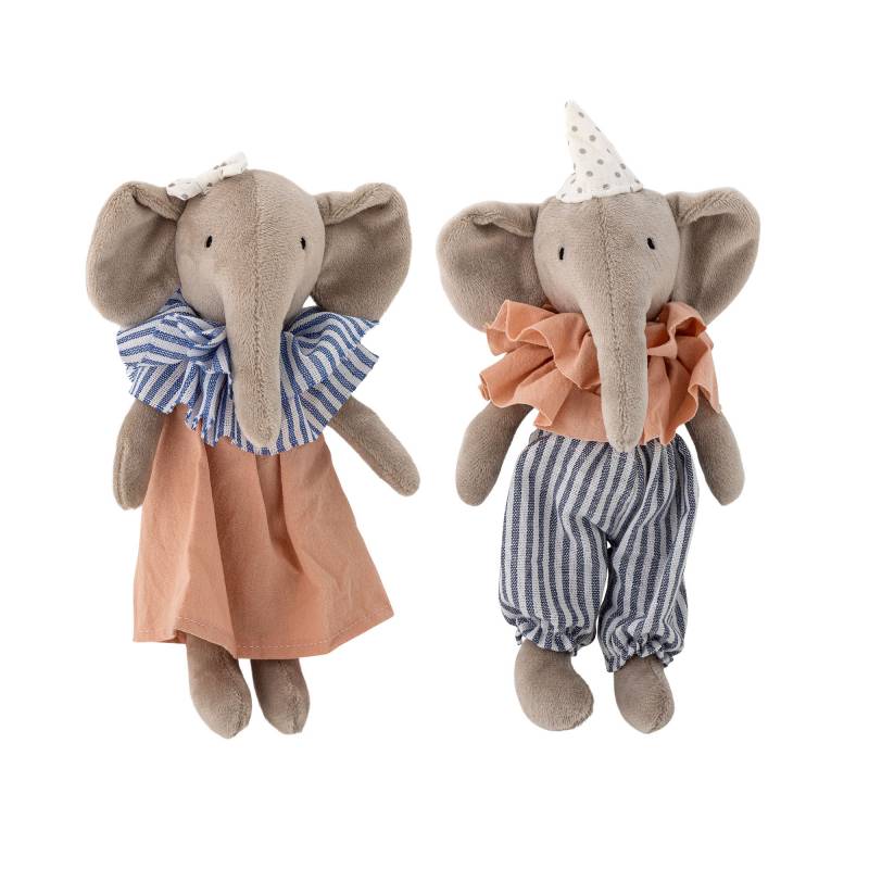 Bloomingville MINI Tiko 2 stk bl&oslash;de elefantfigurer i Polyester