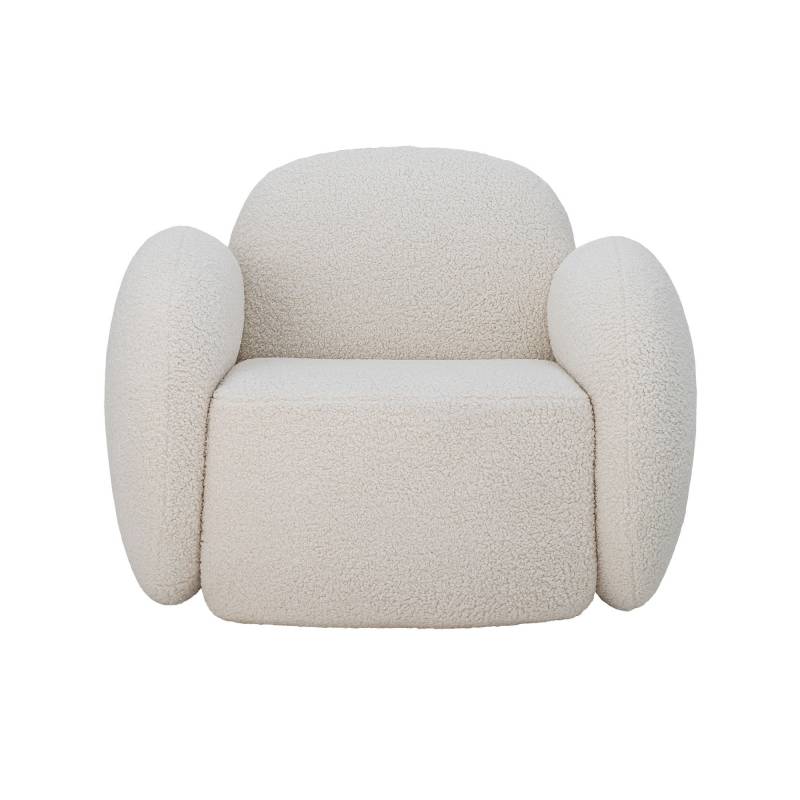 Bloomingville Zanno loungestol Pine hvid teddy boucl&eacute;