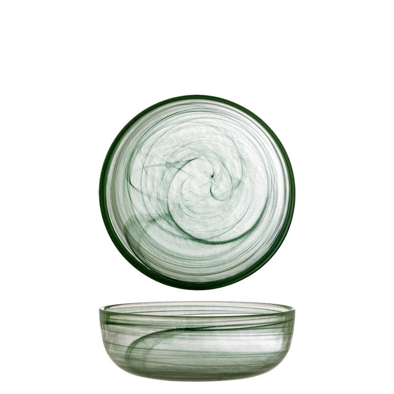 Bloomingville Amelie Sk&aring;l Glas  bl&oslash;dt marmoreret udtryk gr&oslash;n