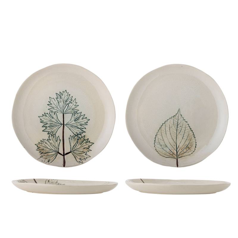 Creative Collection Aubrin Tallerken Stent&oslash;j krakel&eacute;glasur natur, 2 stk