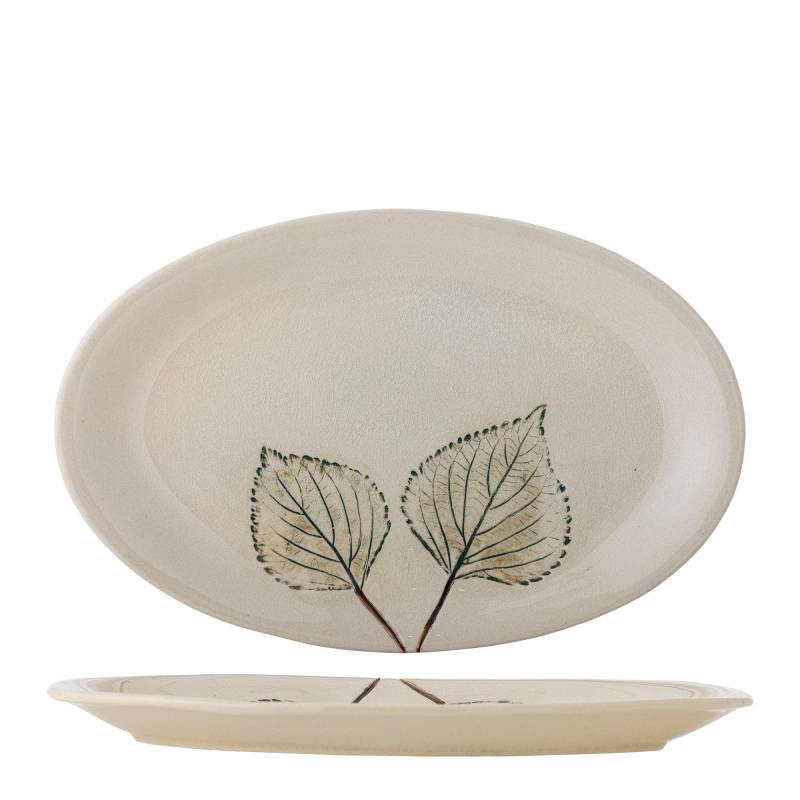 Creative Collection Aubrin Serveringsfad Stent&oslash;j bladm&oslash;nster  natur