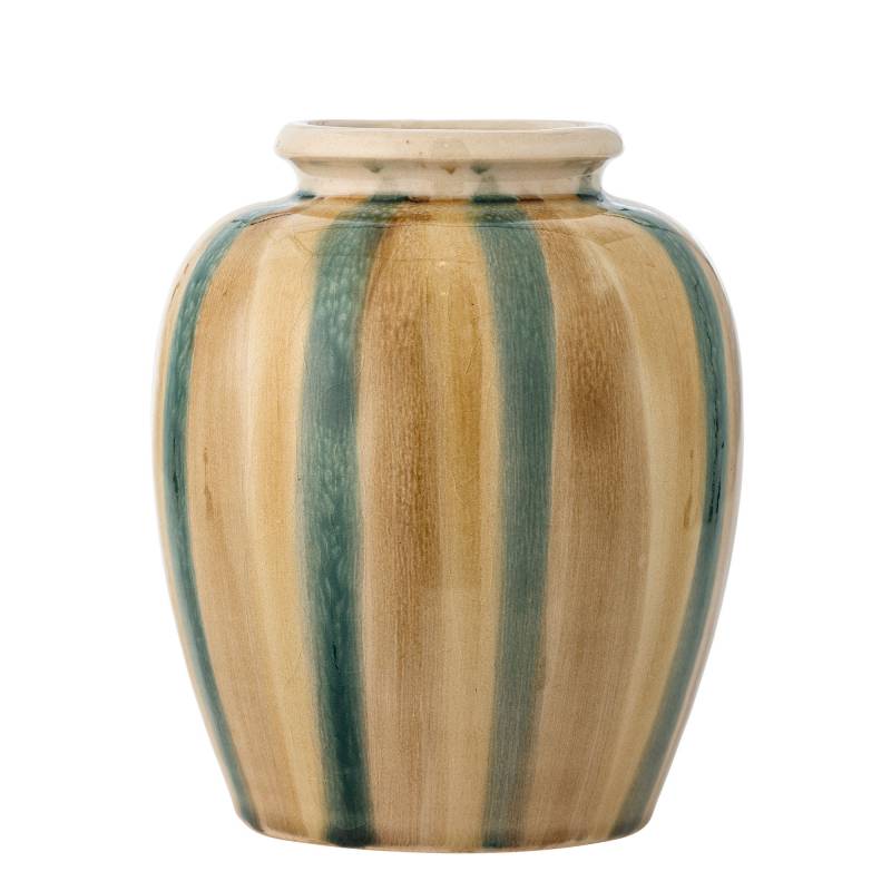 Creative Collection Rahima Vase i Stent&oslash;j bl&oslash;de gr&oslash;nne og brune nuancer
