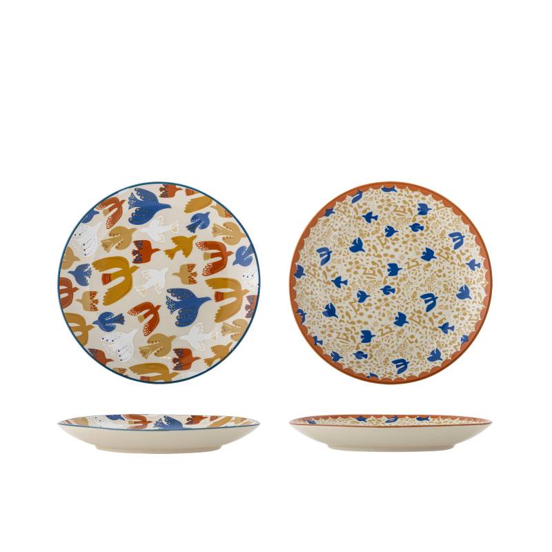 Bloomingville Anniversary Tallerken Stent&oslash;j fuglemotiver som decal