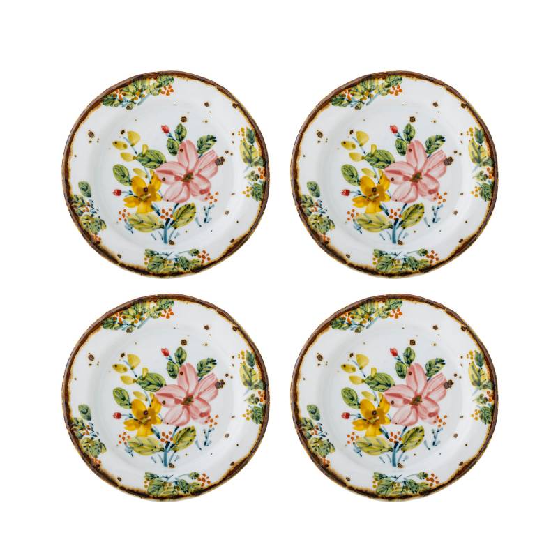 Creative Collection Savina Tallerken Stent&oslash;j et h&aring;ndmalet blomstermotiv