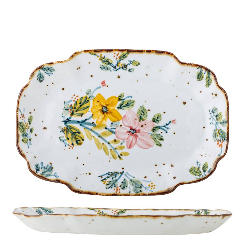 Creative Collection Savina Serveringsfad Stent&oslash;j let blomstermotiv