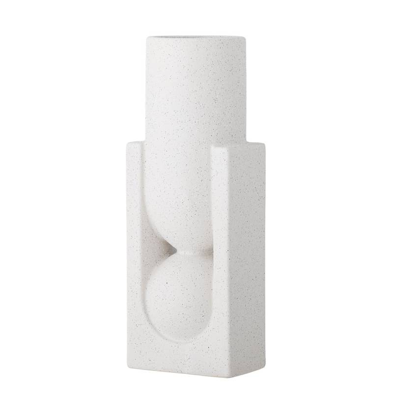 Bloomingville Salome Vase Stent&oslash;j 34cm udformet af grafiske former hvid