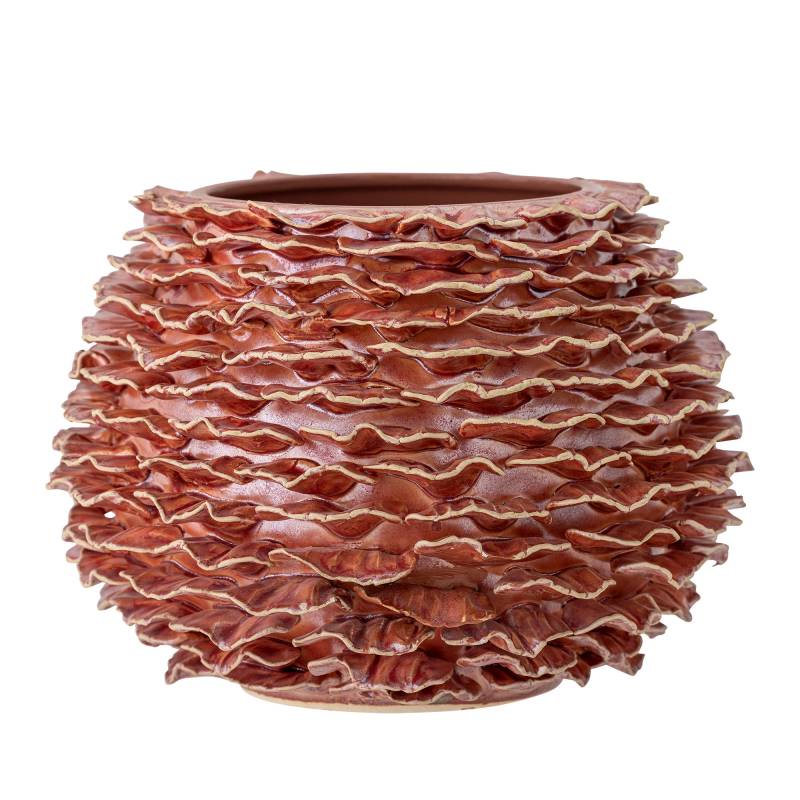 Bloomingville Morwen Vase Stent&oslash;j 16cm r&oslash;d og rosa glaseret overflade