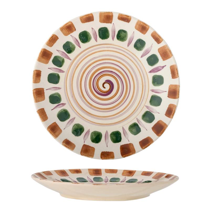 Bloomingville Shama Tallerken &Oslash;27cm Stent&oslash;j beige med brune og gr&oslash;nne toner
