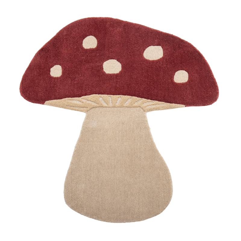 Bloomingville MINI svampe t&aelig;ppe L90 x B85cm i r&oslash;d uld