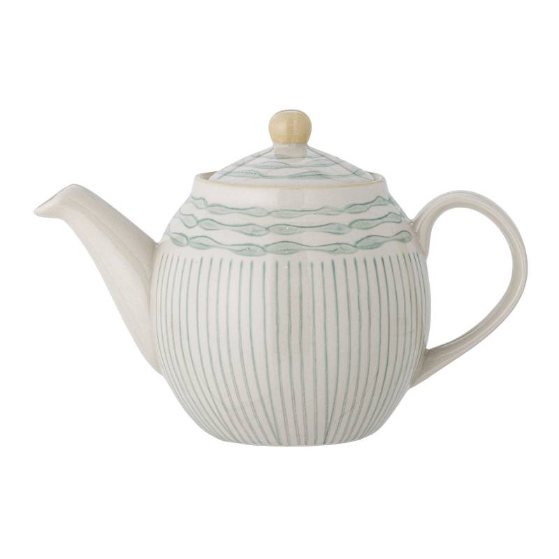 Creative Collection Maple Tekande Stent&oslash;j Gr&oslash;n med et fint bl&aring;t m&oslash;nster