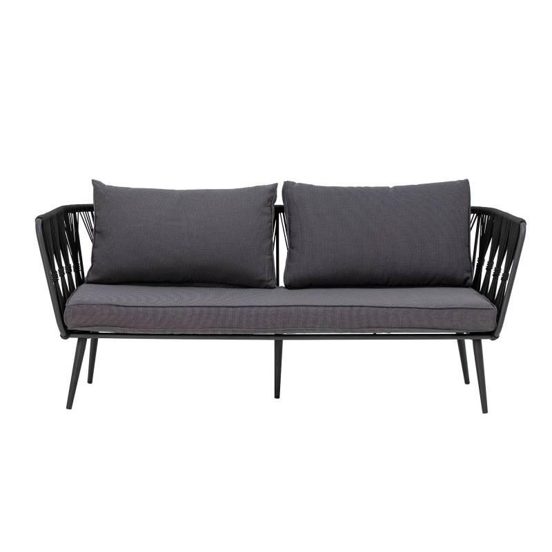 Bloomingville Pavone sofa sort i pulverlakeret sort metal stel