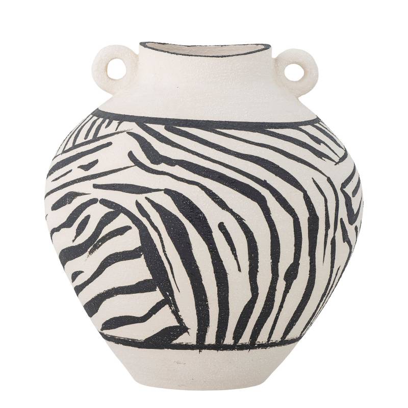 Bloomingville Togo Vase Stent&oslash;j zebrastribet m&oslash;nster i sort