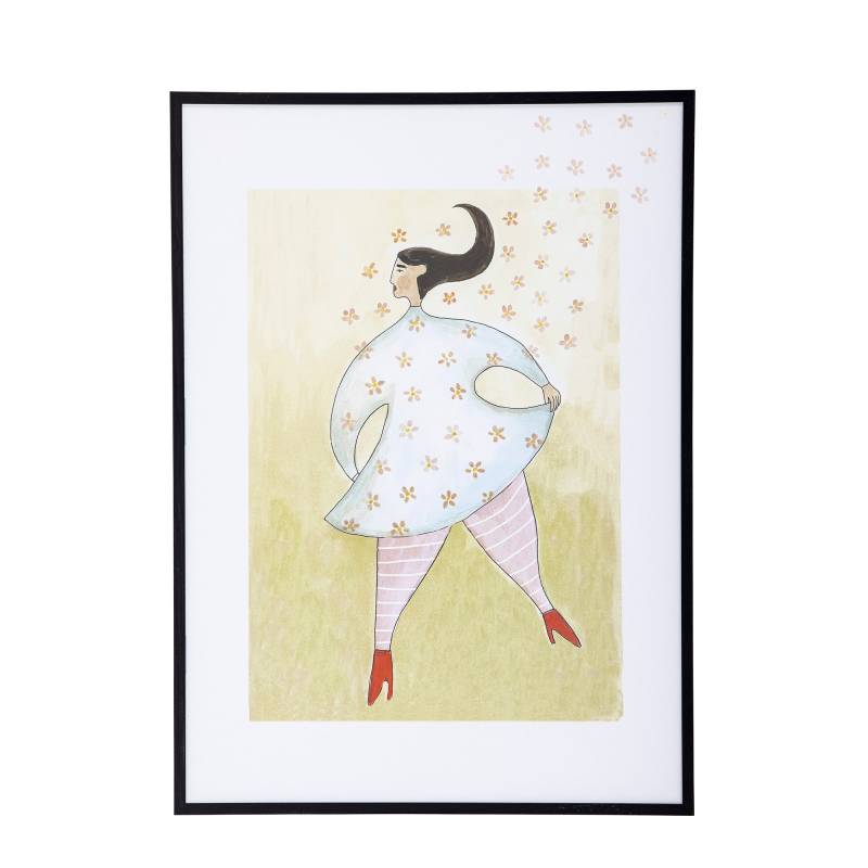 Bloomingville Ajo illustration med ramme 52x72 cm multifarvet