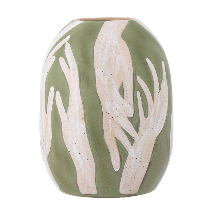 Bloomingville Adalena Deko Vase 30,5cm Stent&oslash;j h&aring;ndmalede motiv