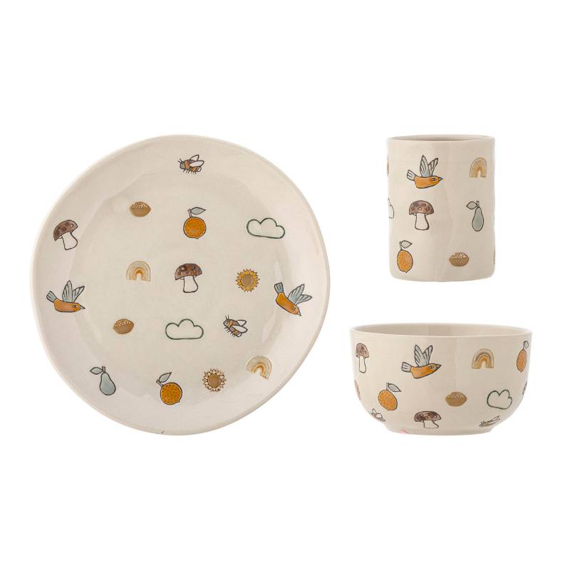 Bloomingville MINI Agnes stels&aelig;t i stent&oslash;j med motiver