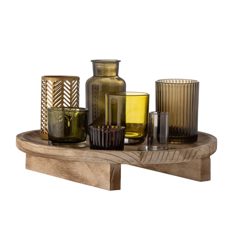 Bloomingville Sanga Bakke med Fyrfadsstage Glas natur