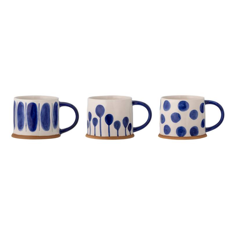 Creative Collection Linora Stent&oslash;j 3 unikke krus i bl&aring;