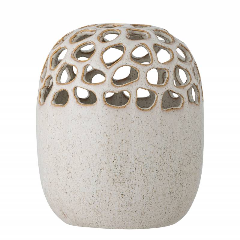 Bloomingville Elissa Vase Stent&oslash;j 19cm karakteristisk gitterm&oslash;nster natur