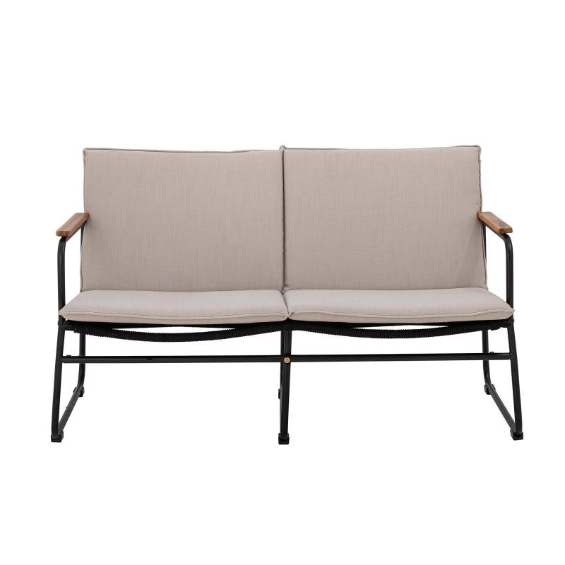 Bloomingville Hampton havesofa i sort metal med beige hynder