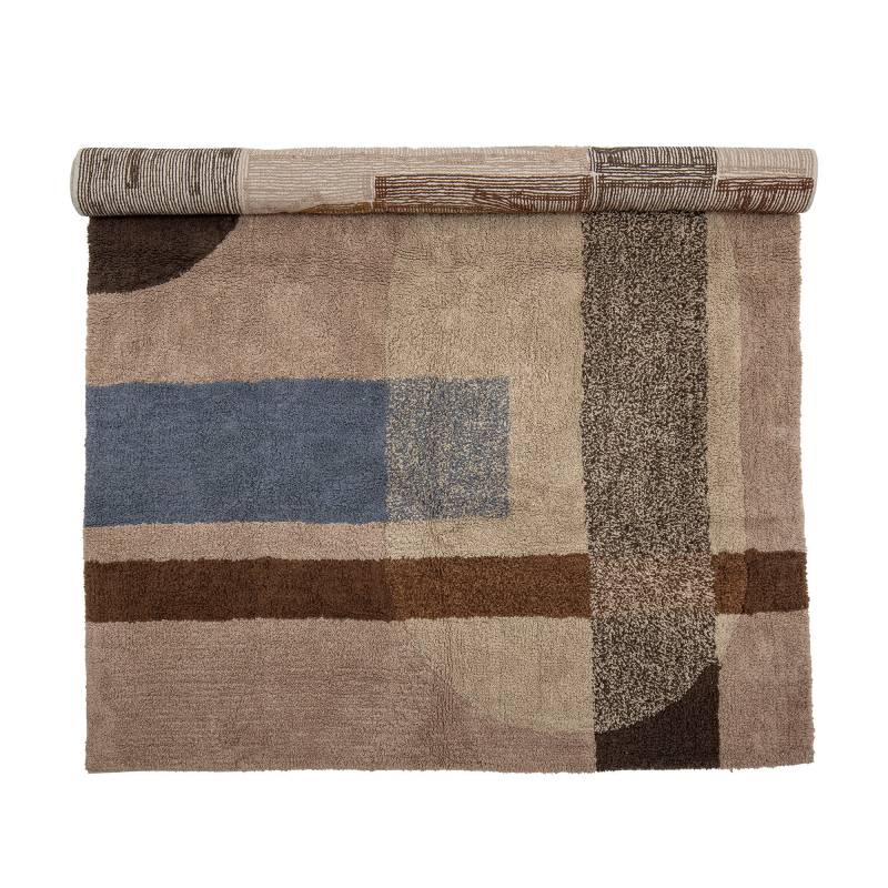 Bloomingville Zofia 200x140cm T&aelig;ppe i Bomuld brune nuancer