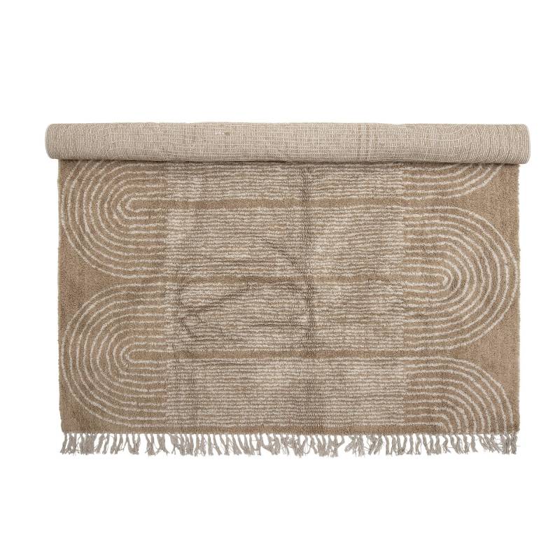 Bloomingville Zeynep 215x150cm T&aelig;ppe i Bomuld brune nuancer