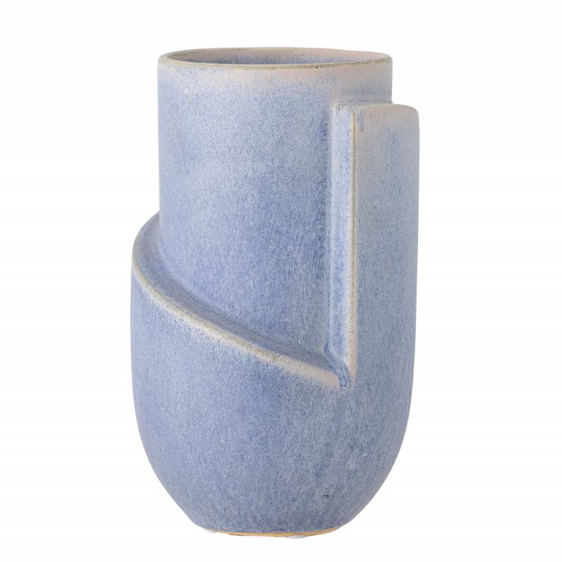 Bloomingville Norbert Vase Stent&oslash;j 18,5cm  i et grafisk design bl&aring; nuance