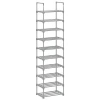 Songmics skohylde 30x174cm med 10 hylder i grå stål